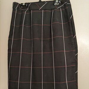 Vtg Plaid Pencil Skirt